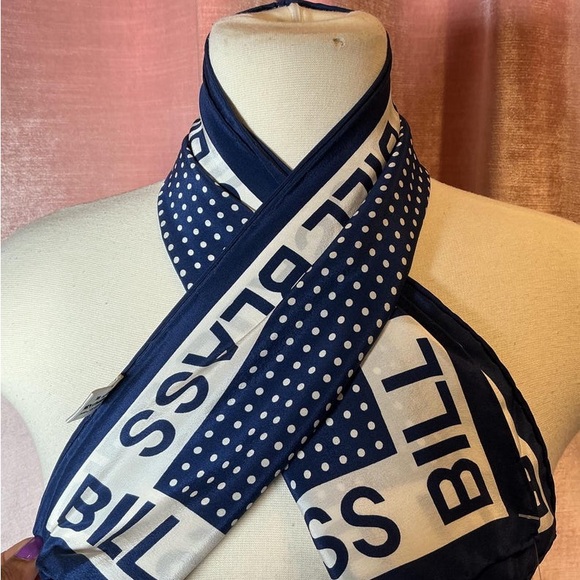 Vintage Y2K polka dot bill blass  Patterned Scarf - Picture 2 of 2